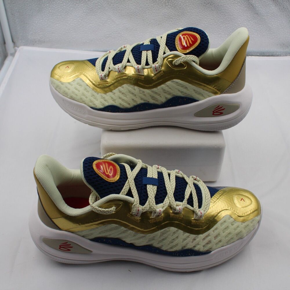 Under Armour Curry Flow 11 Champions Mindset Youth Size 7 Basketball Shoes Gold